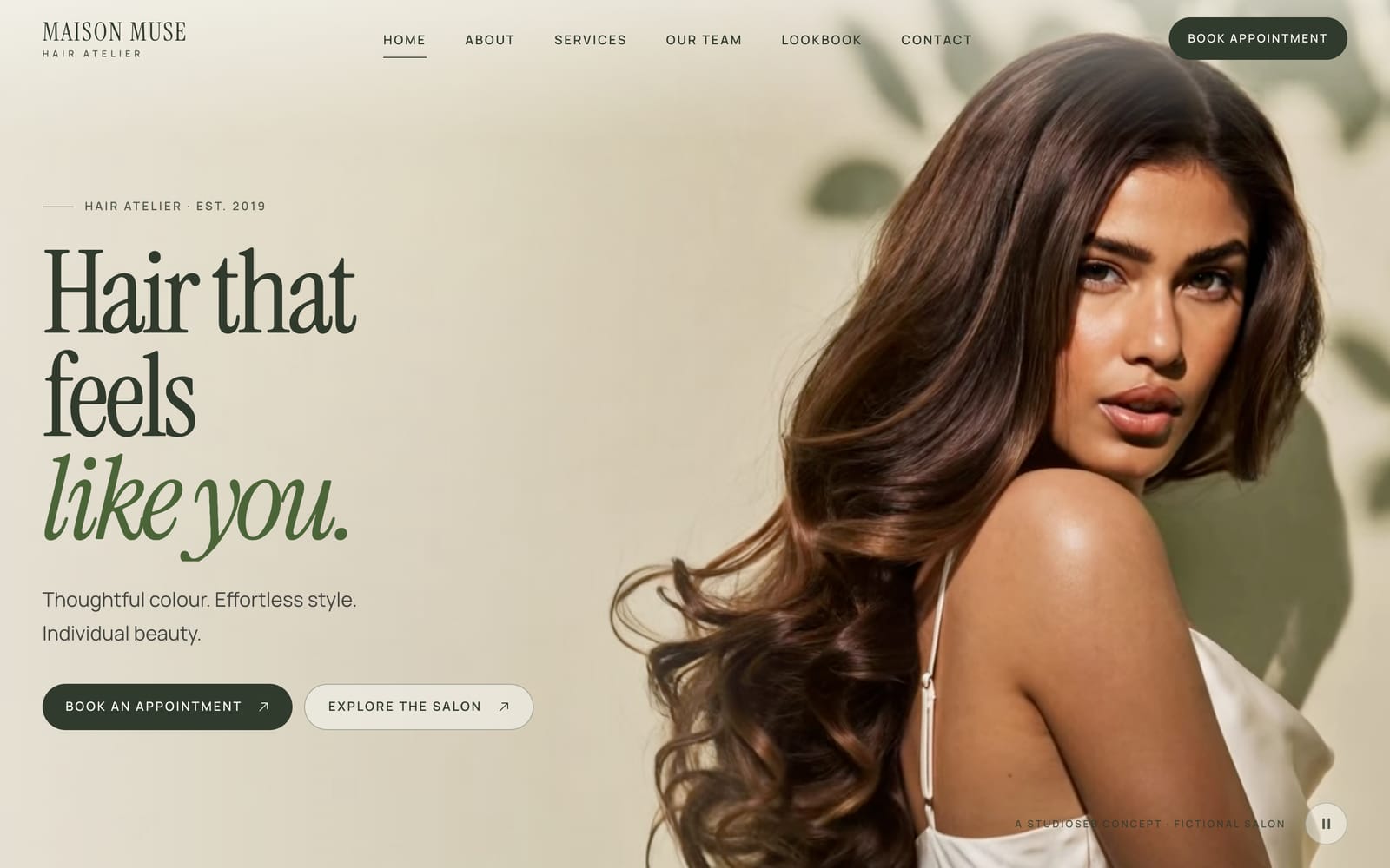 Maison Muse homepage on desktop